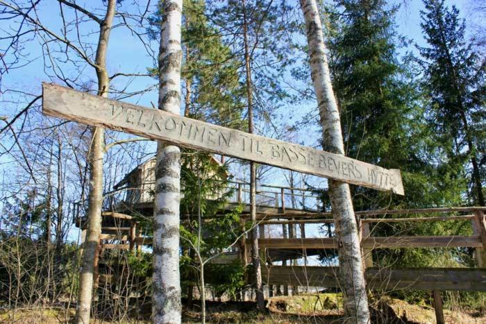 Tretopphytter Pa Grensen - Beverhytta Med Robat Og Gjeddefiske Halden Exterior foto